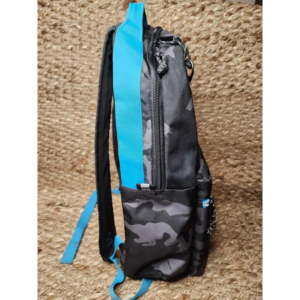 Fortnight Backpack Black And Blue Camo School Travel Vacation